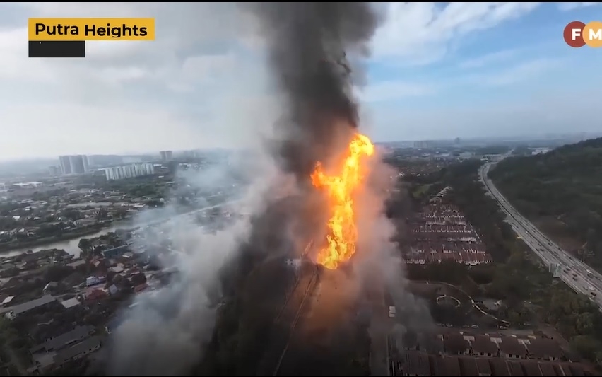 Vụ cháy nổ khí gas khủng khiếp tại Malaysia nhìn từ trên cao
